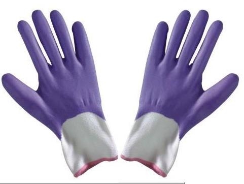 M personalizados espuma durável acabada nitrila roxa revestida proteção mão luvas de trabalho
