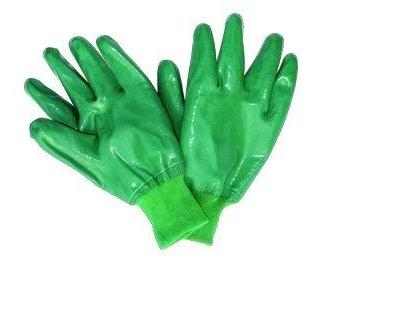 Nitrilo verde durável de Flexbility que reveste luvas protetoras da mão com o forro macio de Jersey