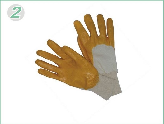 Couro m corte luvas de trabalho de Revestimento nitrilo amarelo de resistência para montagem de peças